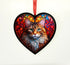 Maine Coon Cat Stained Glass Effect Heart Suncatcher